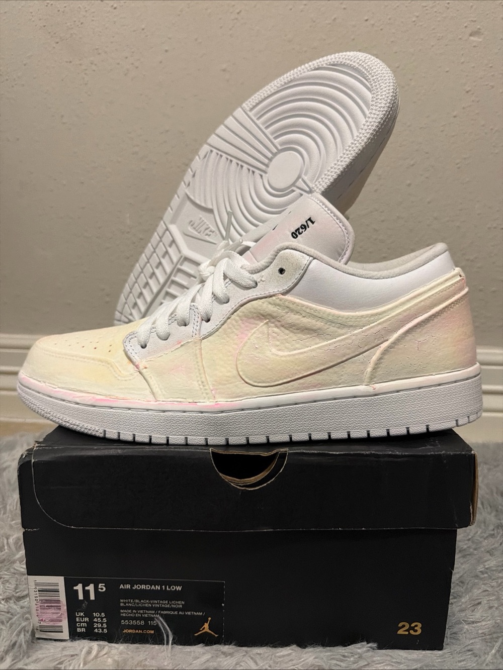 jordan 1 low white to red jumpman la exclusive Size 11.5